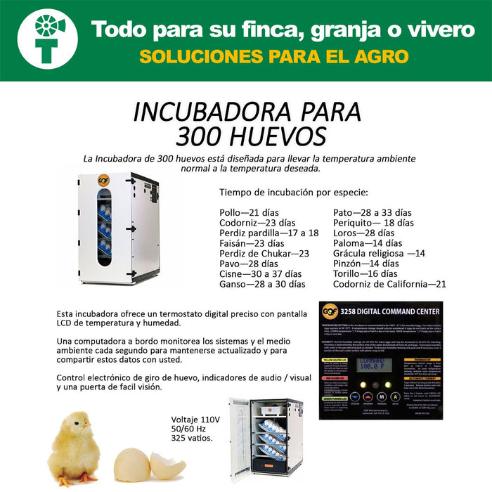 Incubadora 300 huevos - Torotrac