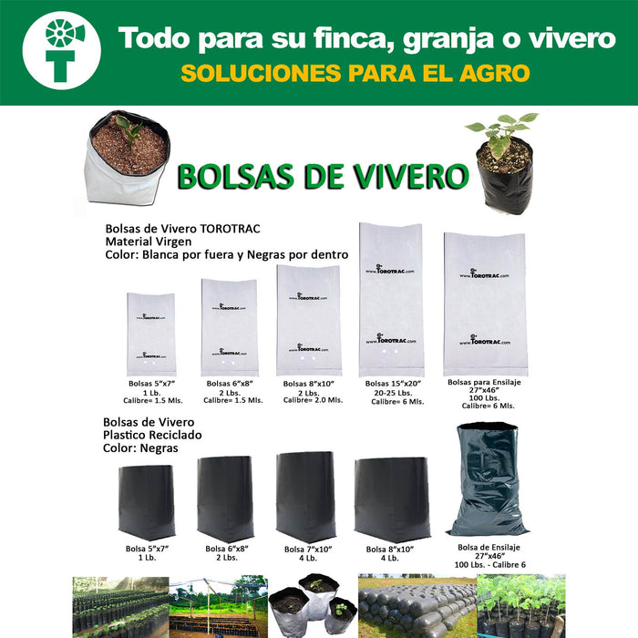 bolsas de plastico para sembrar plantas Bolsa de plástico ideal para cultivadores de viveros e hidroponía, práctica, económica y de dimensiones superiores a la media para transportar plantas y tierra. — Torotrac